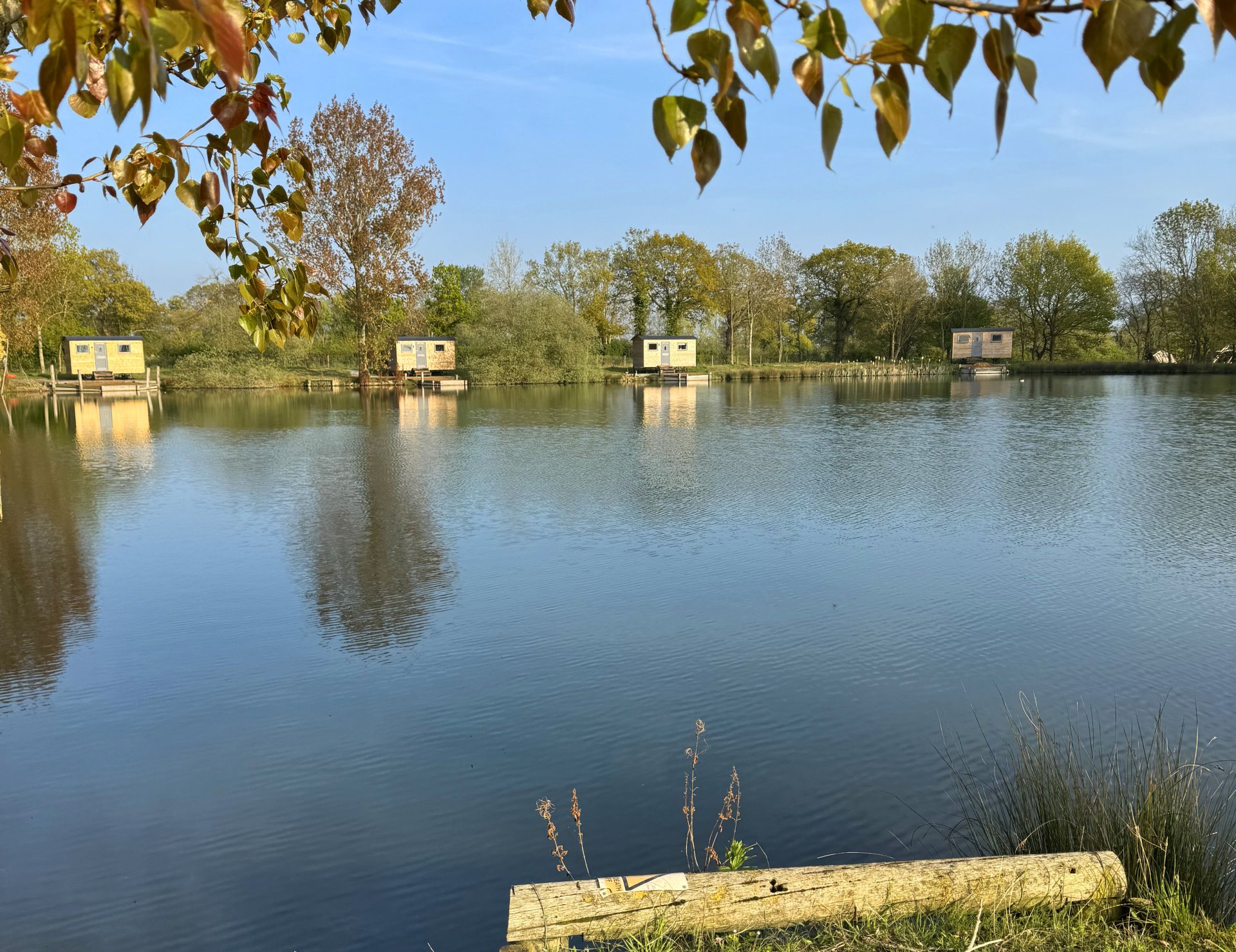 Shepherd hut locations from acroos the lake