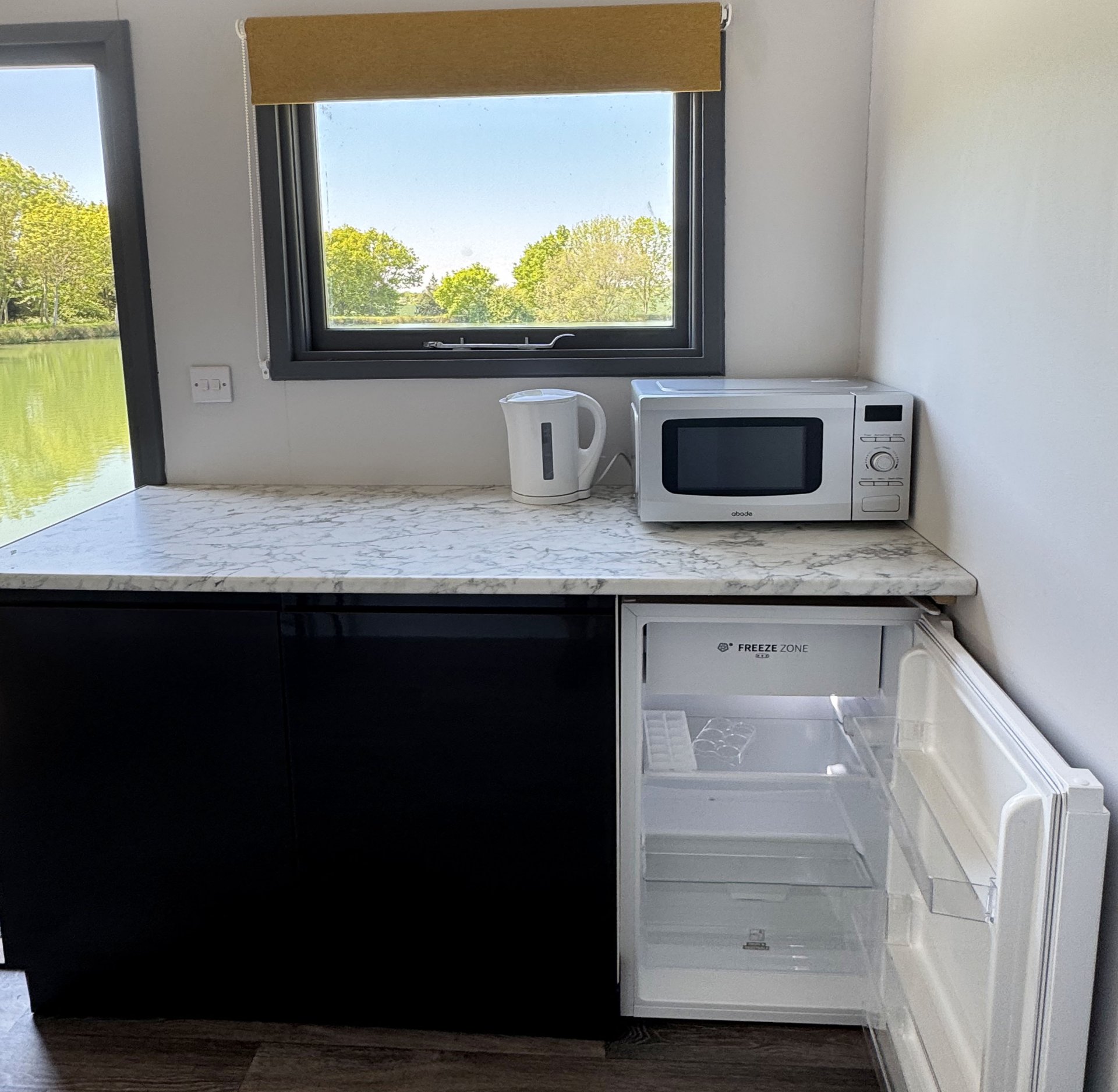 Microwave and mini fridge